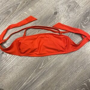 Xhilaration Size D/DD Womens Unlined Wireless Red Bikini‎ Top Removable Strap